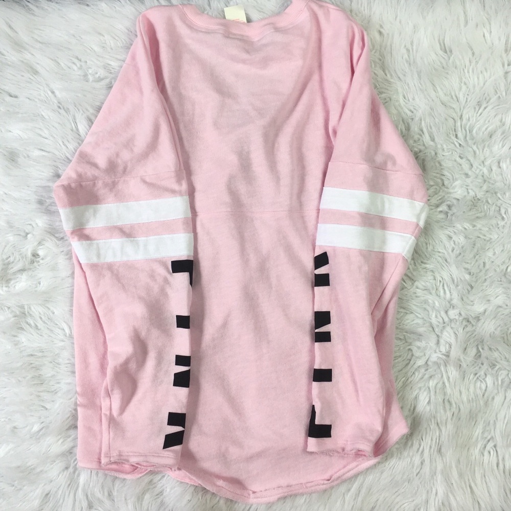 HTF RARE VSPINK VARSITY LACEUP CREW - Picture 2 of 8